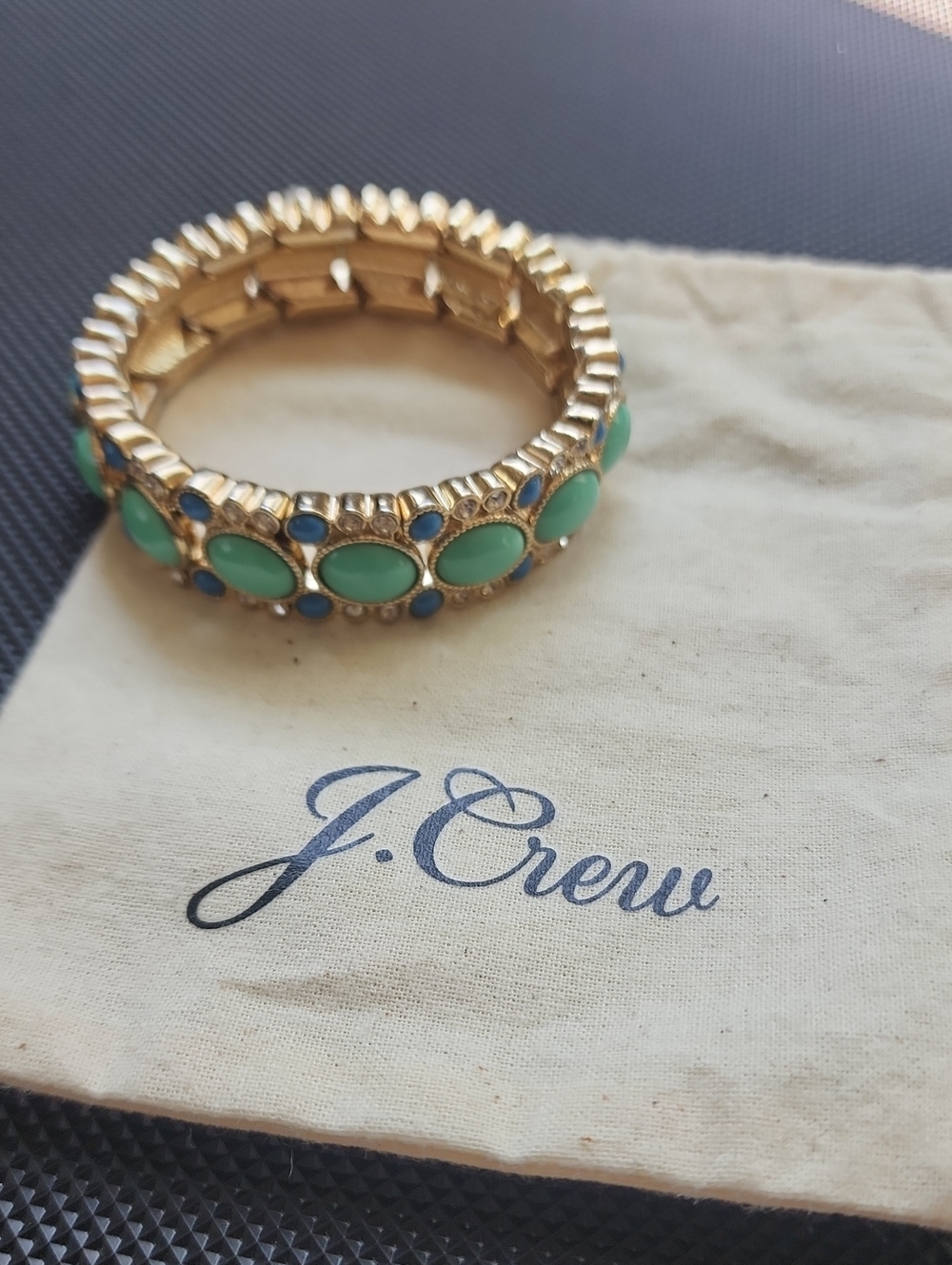 J. Crew Gold-Tone Bracelet with Turquoise and Sky Blue Stones